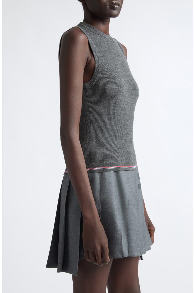 Merino Wool Rib Sweater Vest, Alternate, color, MEDIUM GREY