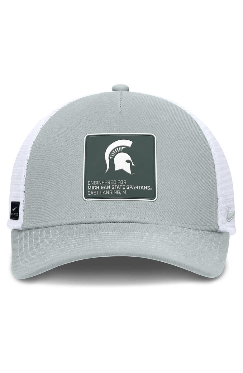 Nike Men's Nike Silver/White Michigan State Spartans 2025 On-Field Rise Engineered Trucker Adjustable Hat, Alternate, color, Silver