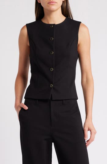 Rag & Bone Irina Button-up Vest In Black