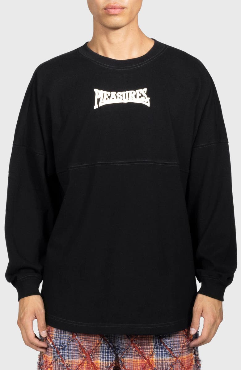 PLEASURES Bulldog Heavyweight Long Sleeve Graphic T-Shirt, Main, color,