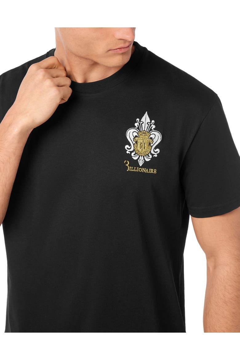 T-Shirt Round Neck Fleur-De-Lis Men, Alternate, color, black