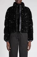 Moncler Louvi Sequin Faux Shearling Down Jacket