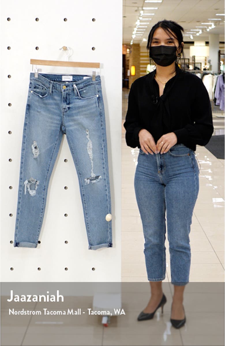 Le Garçon Ripped Straight Leg Jeans, sales video thumbnail