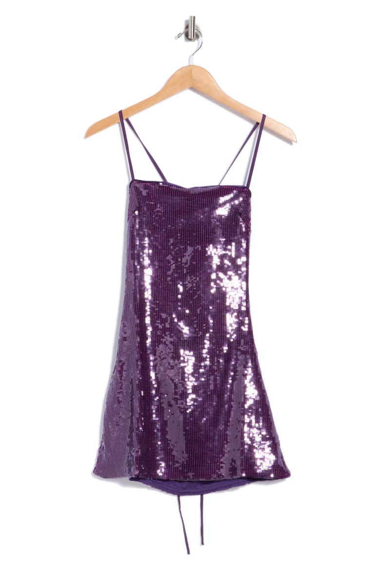 Electric Sequin Minidress, Alternate, color, PURPLE PURPLE