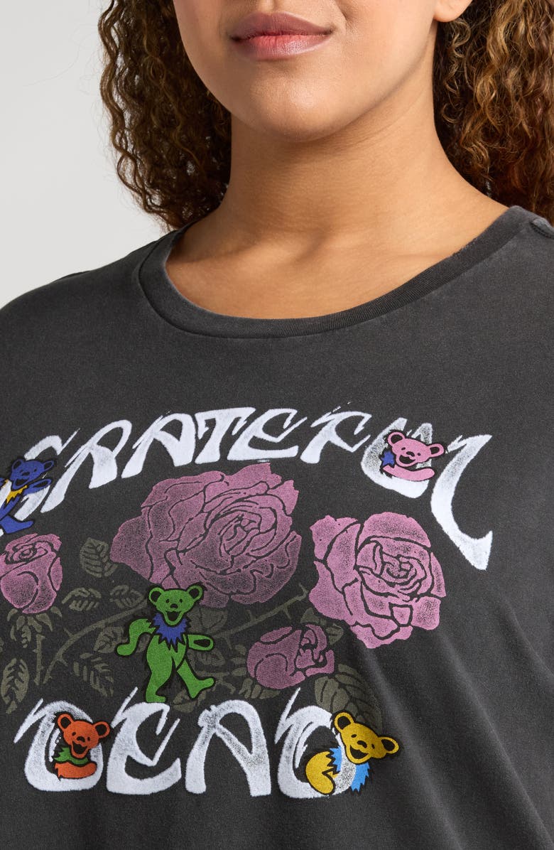 Lucky Brand Grateful Dead Rose Bears Class Cotton Graphic T-Shirt, Alternate, color, Jet Black