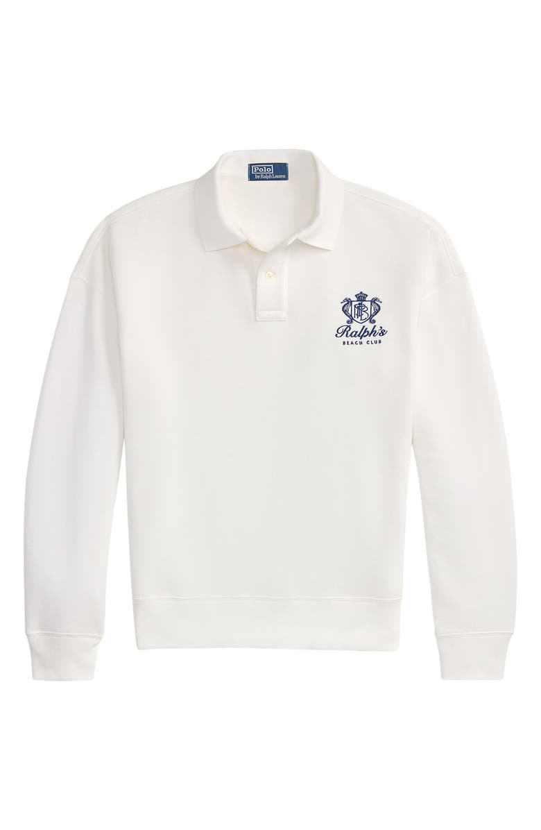 Polo Ralph Lauren Relaxed Fit Fleece Polo Sweatshirt, Alternate, color, White