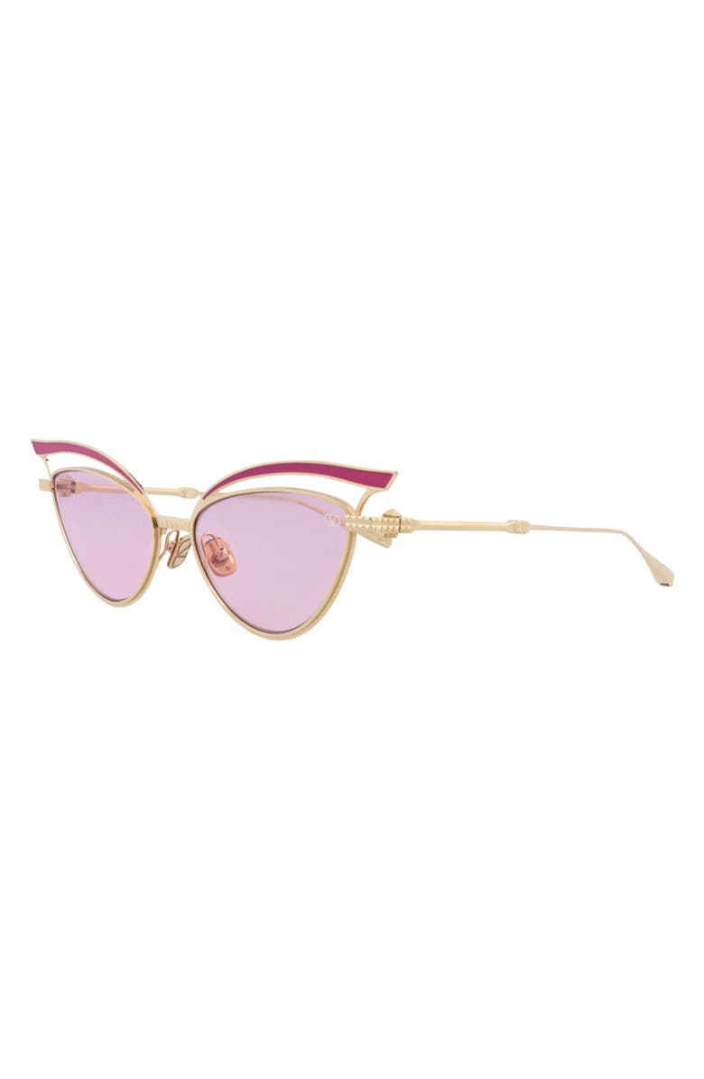 Valentino 55mm Cat Eye Sunglasses, Alternate, color, Gold Gold Pink