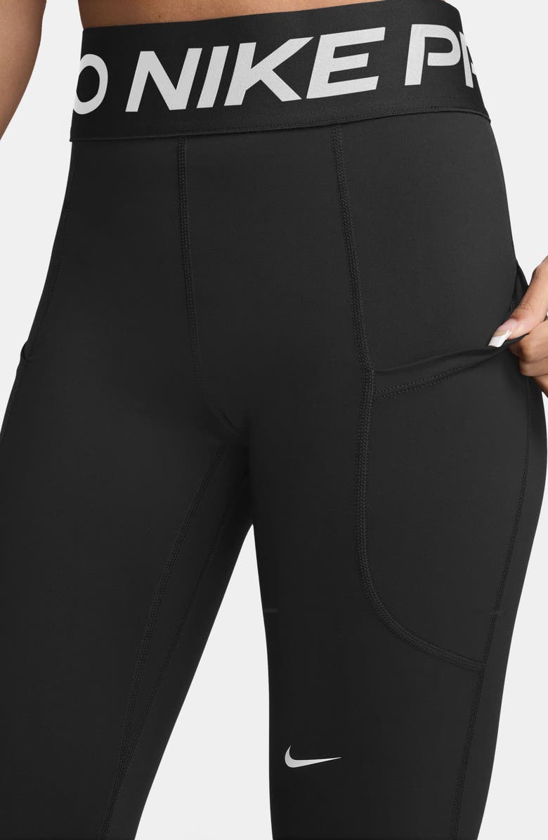 Nike Pro Sculpt High-Waisted Pocket 7/8 Leggings, Alternate, color, 010 Black/ White