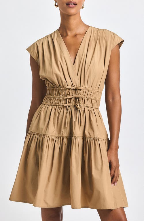 Derek Lam 10 Crosby Tora Poplin Minidress In Brown