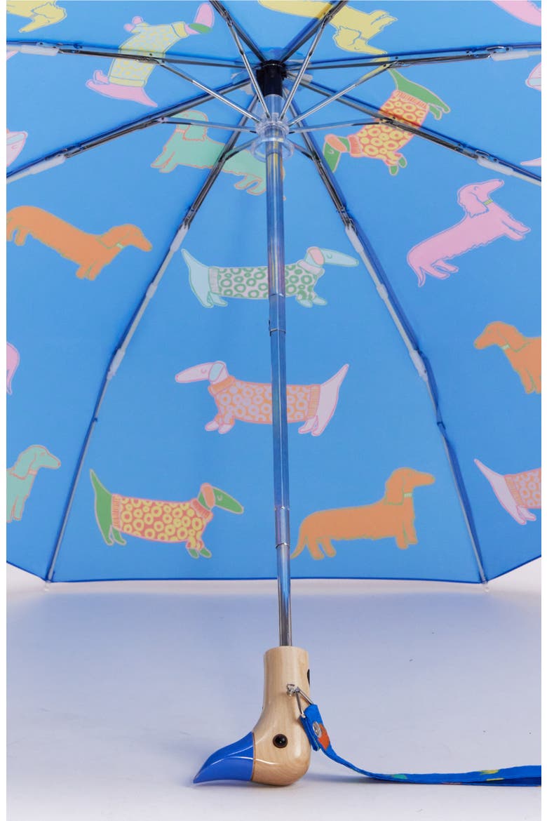 Eco-Friendly Compact Duck Umbrella, Alternate, color, Dogs In Blue