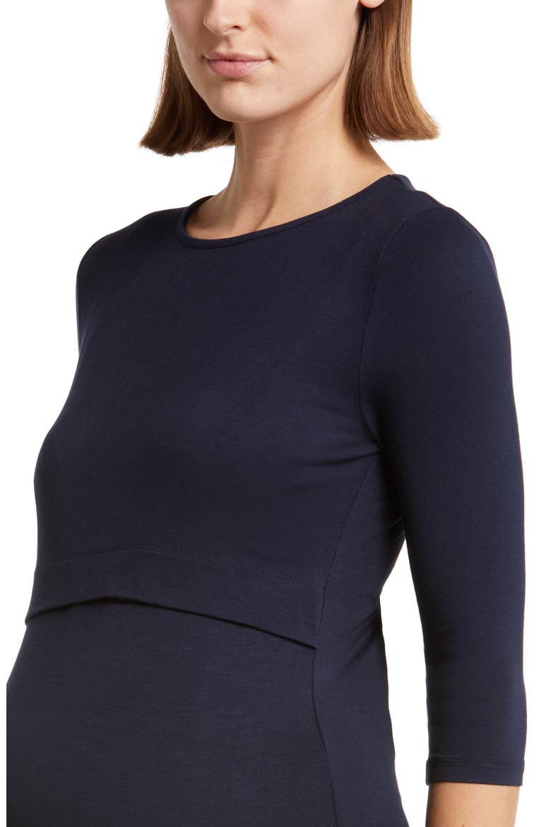 Grace Maternity/Nursing Dress, Alternate, color, NAVY BLUE