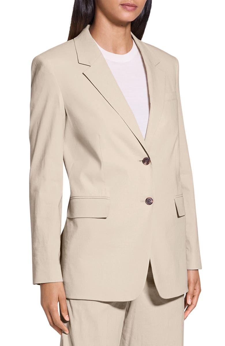 Theory Linen Blend Blazer, Alternate, color, Straw