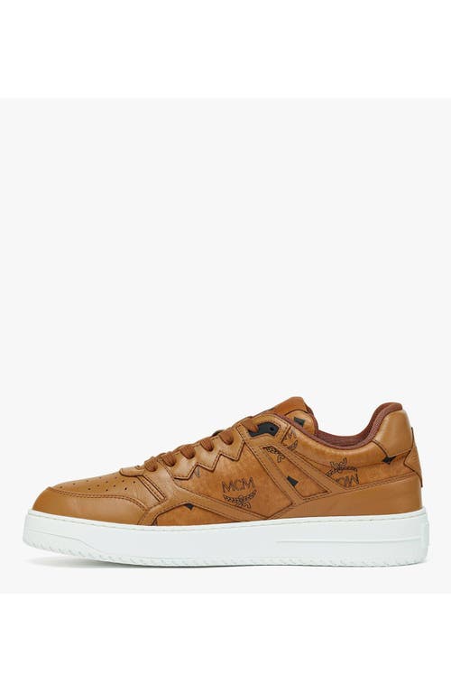 Mcm Neo Terrain Lo Sneakers In Visetos In Cognac