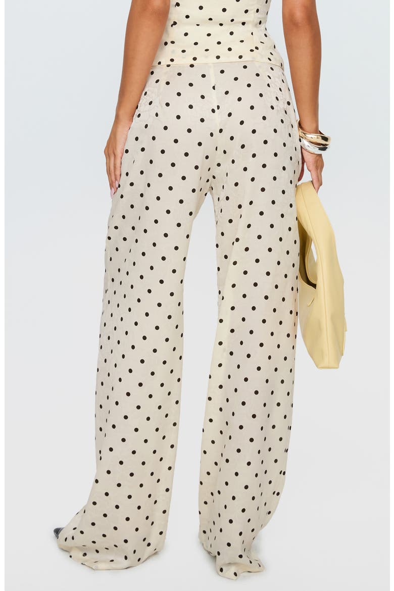 Powdered Sugar Polka Dot Strapless Top & Wide Leg Pants Set, Alternate, color, CREAM POLKA