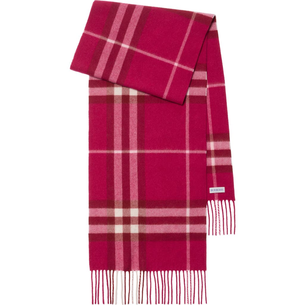 Burberry Check Cashmere Scarf In Pink
