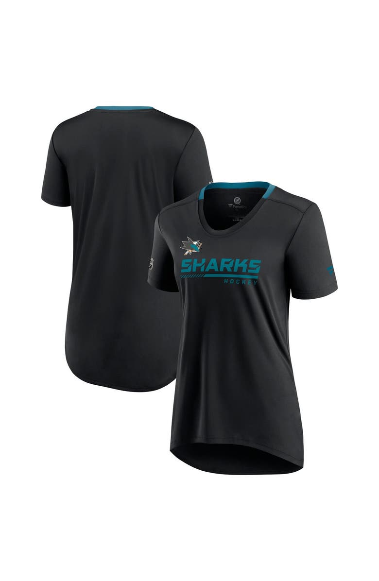FANATICS Women's Fanatics Branded Black San Jose Sharks Authentic Pro Locker Room T-Shirt, Main, color, 