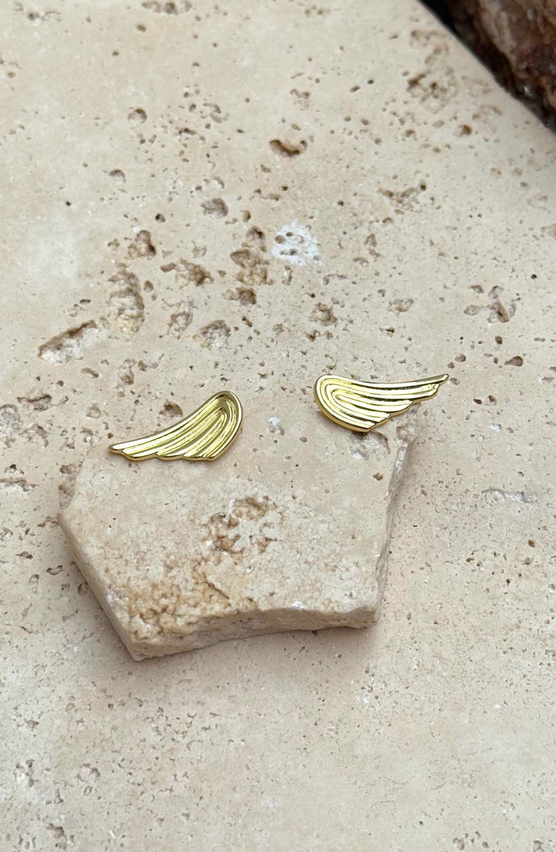 Adornia Winged Stud Earrings, Alternate, color, Gold