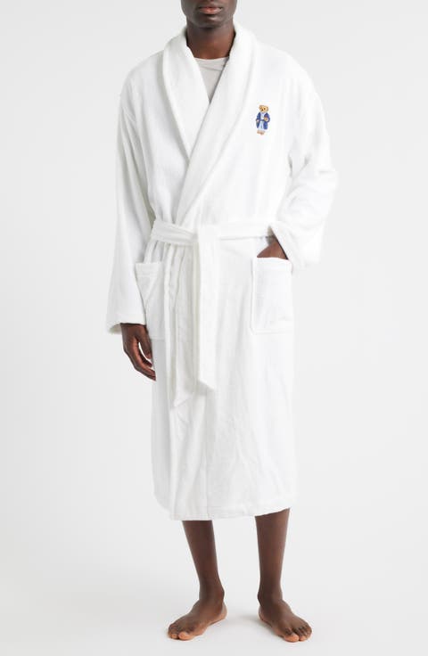 Bear Embroidered Terry Cloth Robe