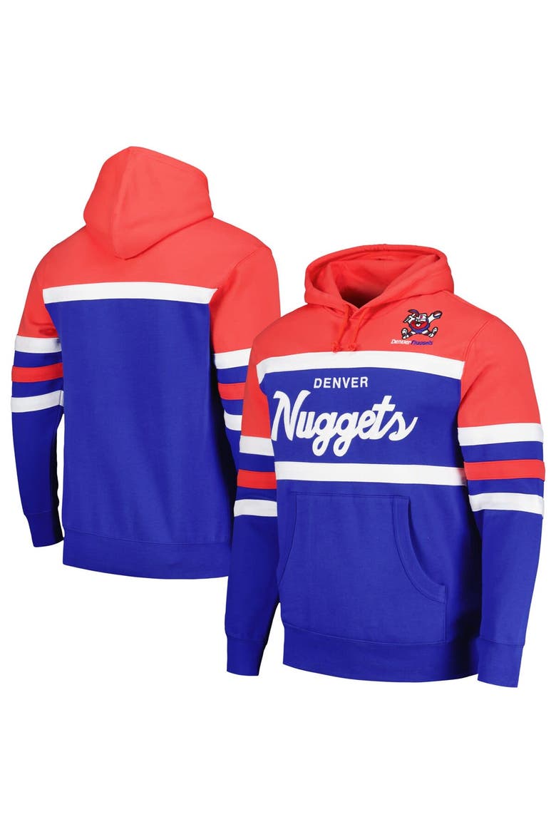 Men's Mitchell & Ness Royal/Red Denver Nuggets Head Coach Pullover Hoodie, Main, color, Royal