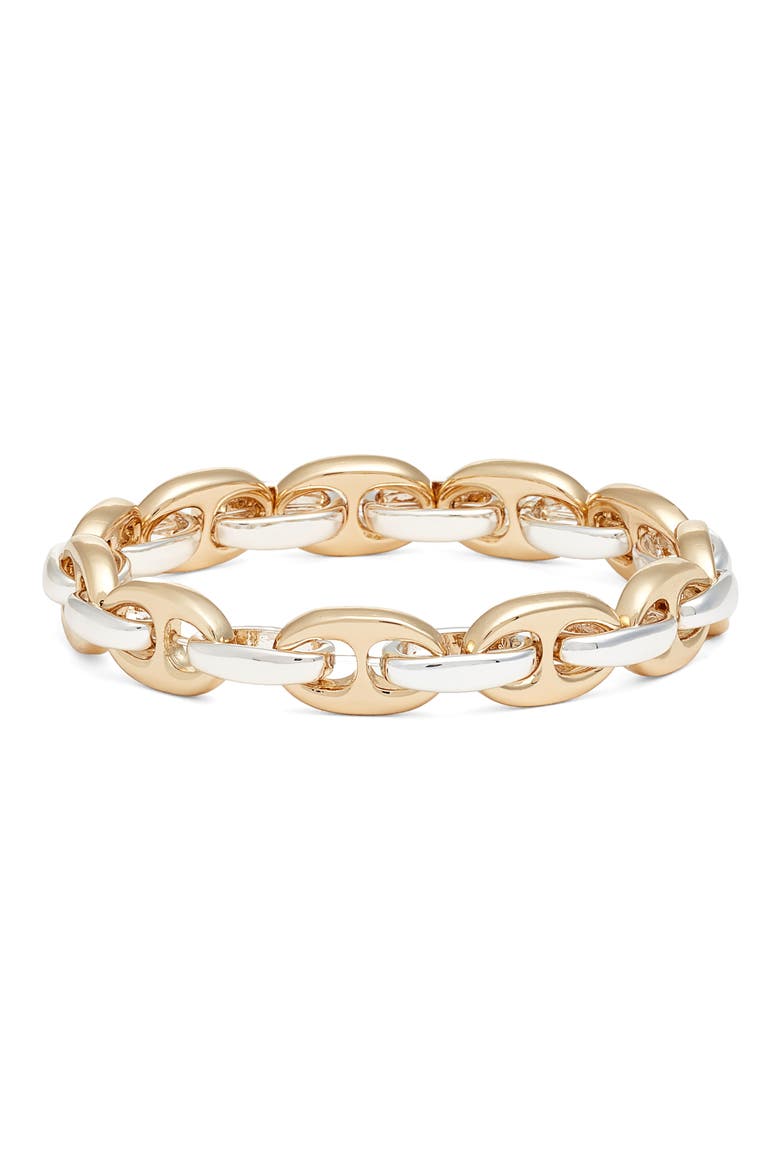 Marine Link Stretch Bracelet, Main, color, GOLD- SILVER