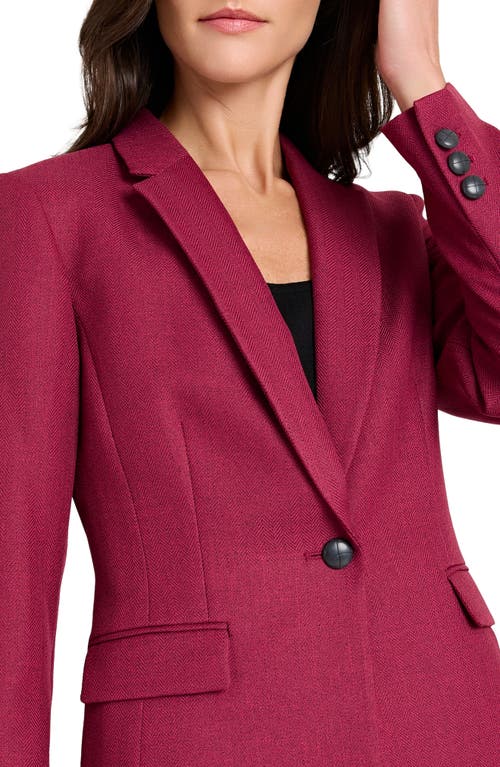 Tahari Asl One-button Blazer In Burgundy