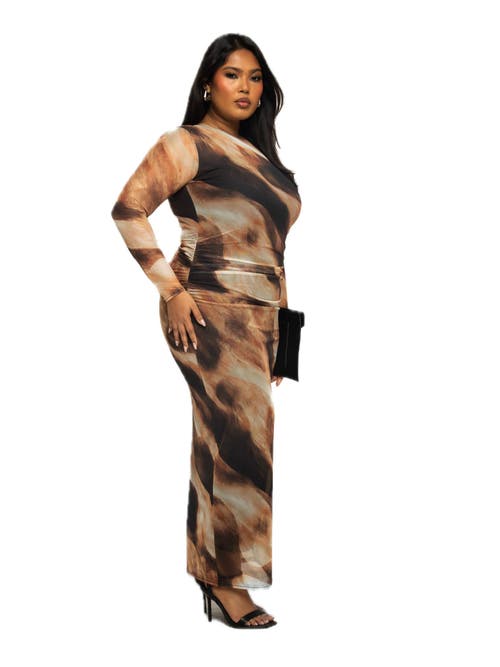 Shop Fashion-szn Curve Abstract Print Midaxi Dress
