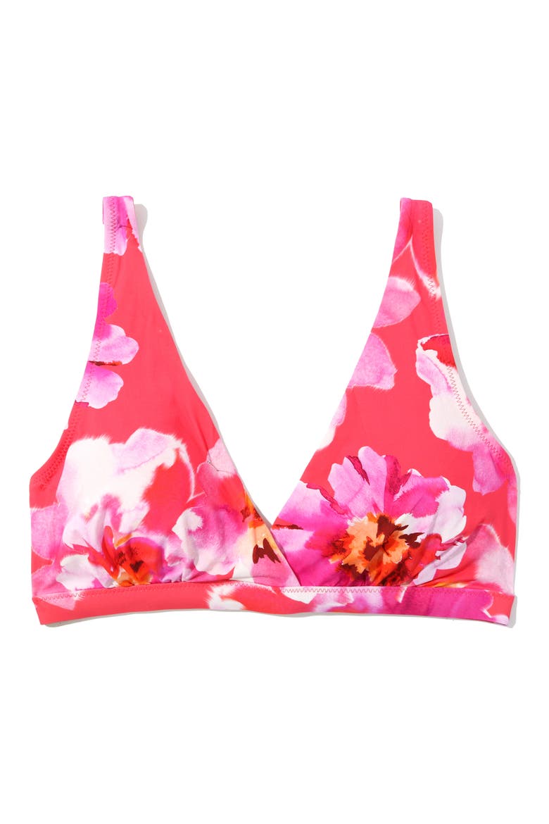Wrap Front Bikini Top, Alternate, color, OUT OF OFFICE PINK