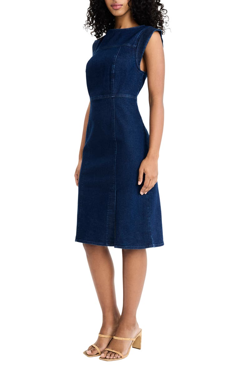 Sleeveless Denim Sheath Dress, Alternate, color, DARK WASH