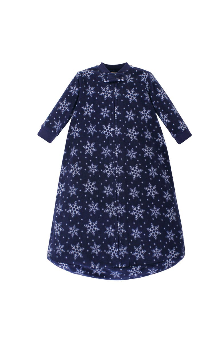 Hudson Baby Long Sleeve Fleece Sleeping Bag, Alternate, color, Navy Snowman
