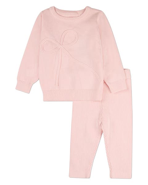 2 Piece Knit Play Set with Bow Trim