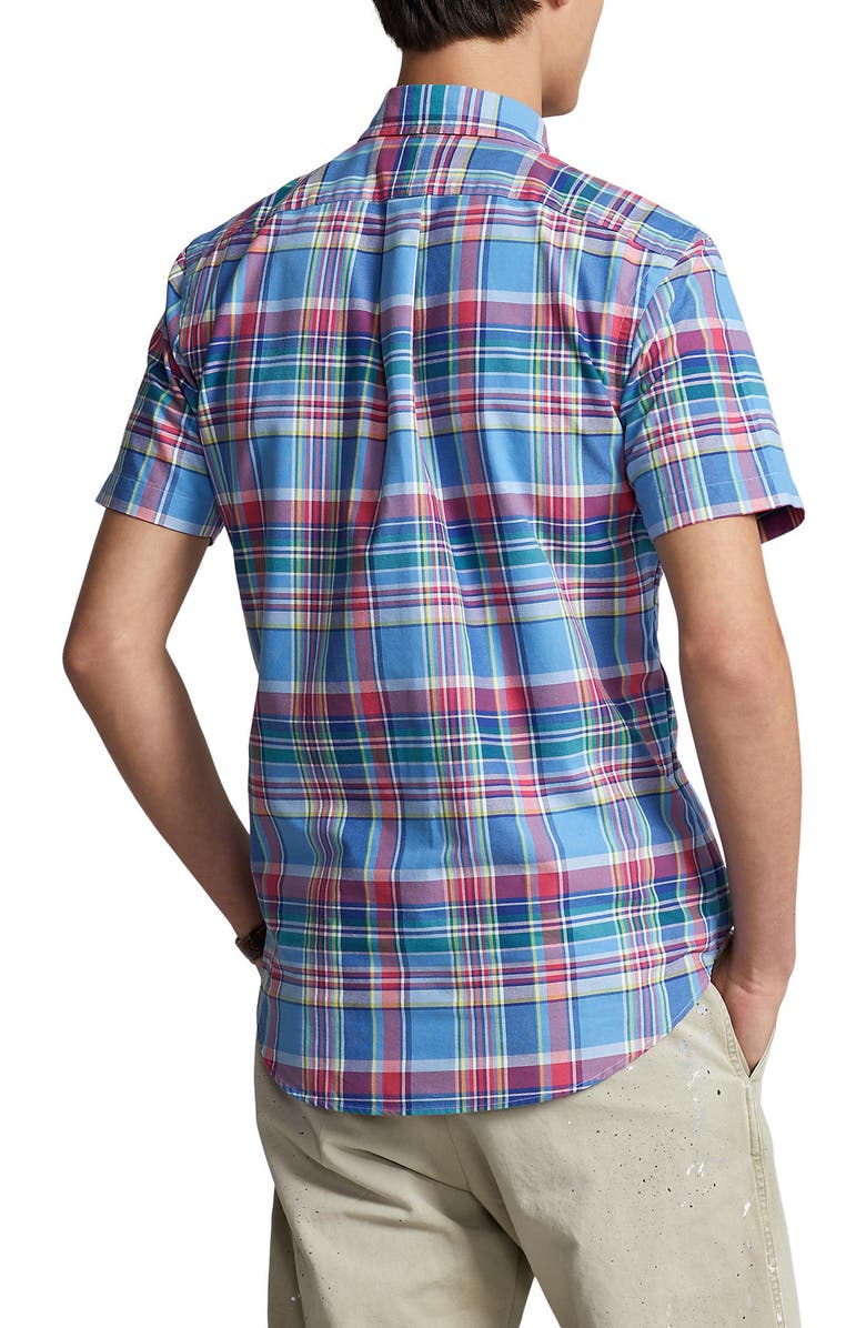Polo Ralph Lauren Classic Fit Plaid Short Sleeve Button-Down Oxford Shirt, Alternate, color, Multi