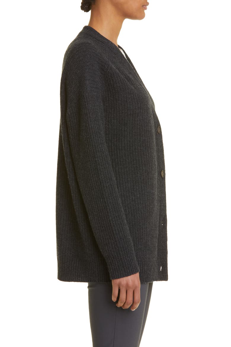 Oversize Wool & Cashmere Cardigan, Alternate, color, CHARCOAL