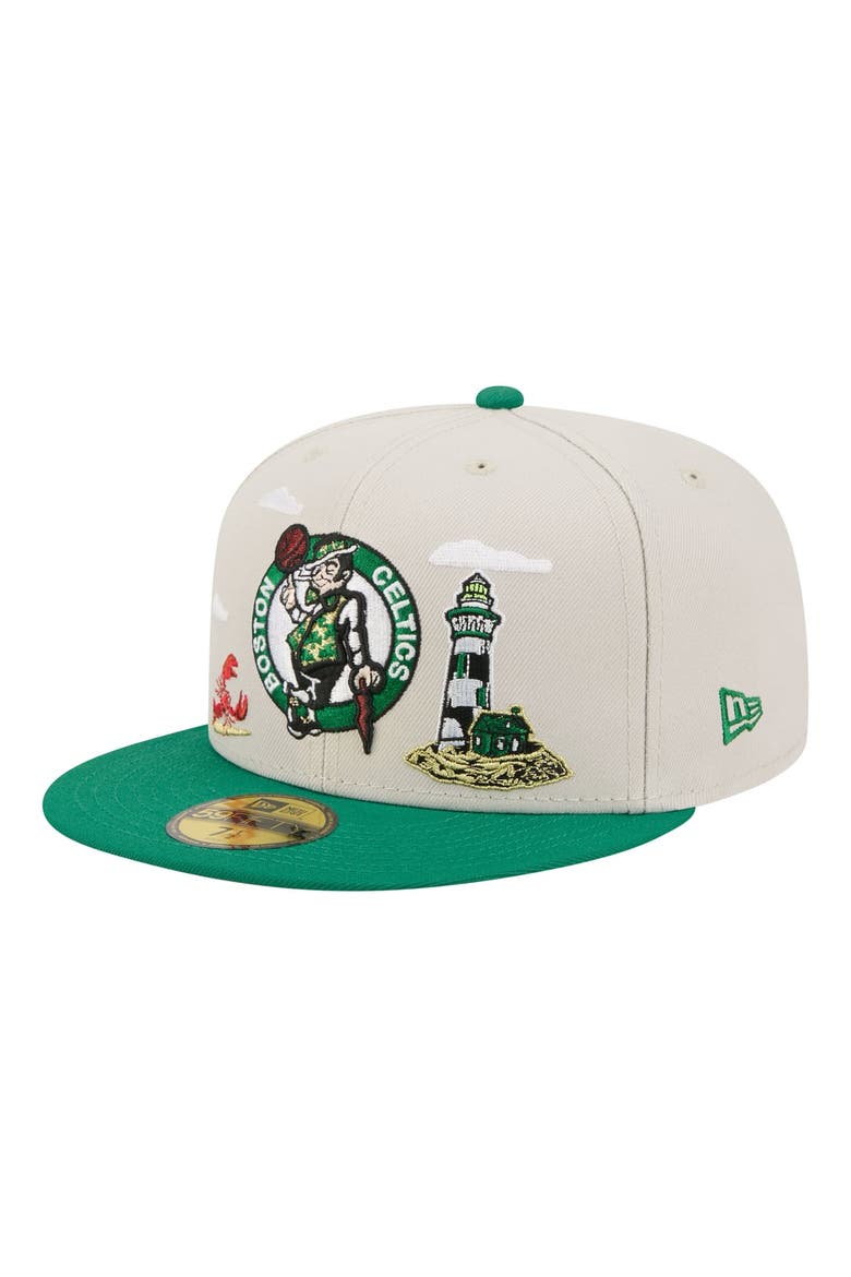 Men's New Era  Tan/Kelly Green Boston Celtics Localized City Icon 59FIFTY Fitted Hat, Main, color, Tan