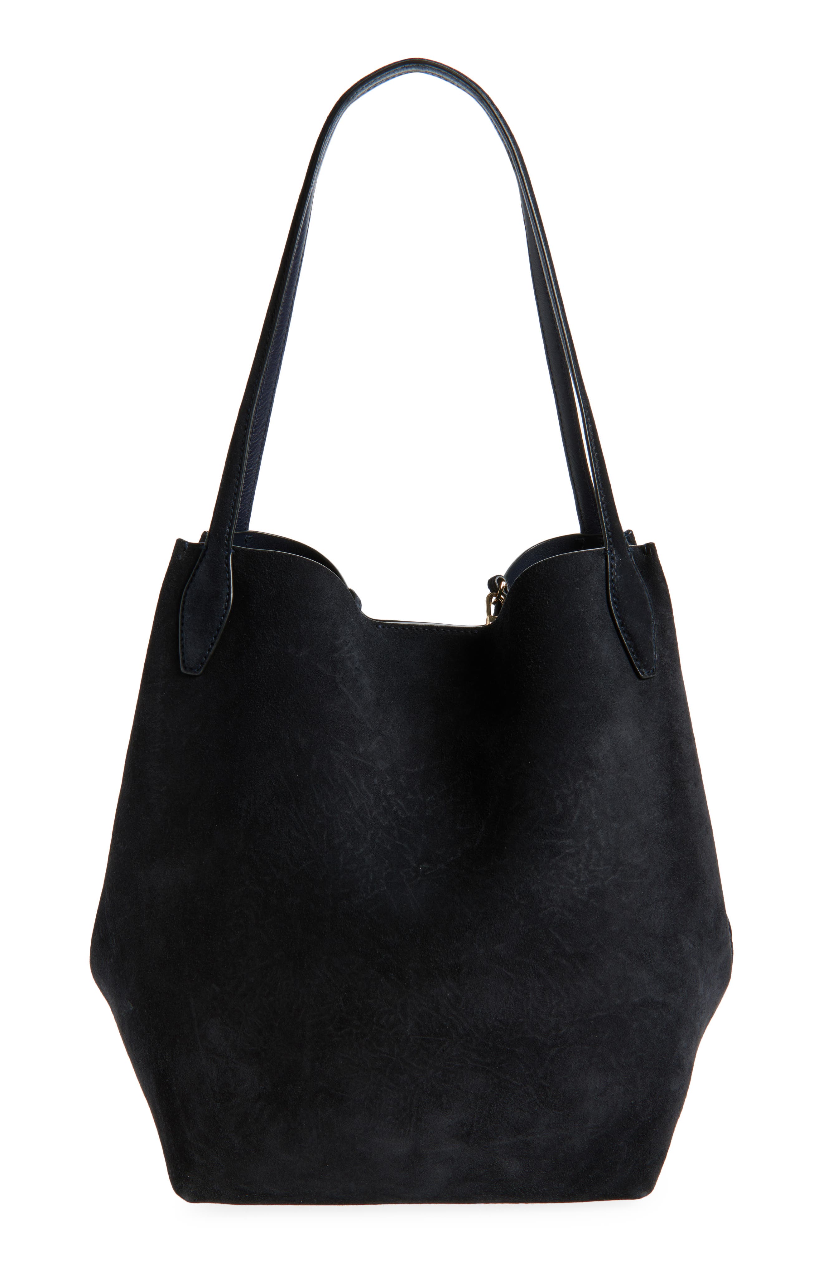 Madewell The Shopper Tote in Soft Grain Suede, Main, color, Juniper Berry