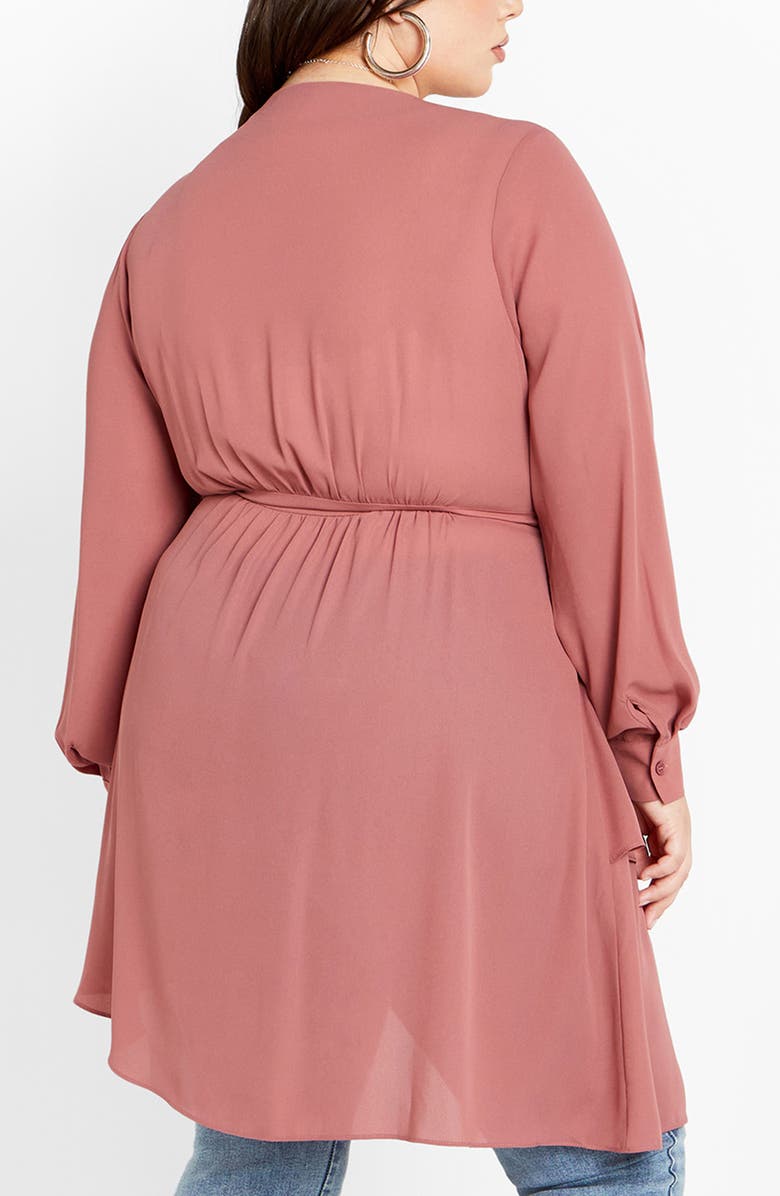 City Chic Lyric Faux Wrap Blouse, Alternate, color, Dusty Mauve