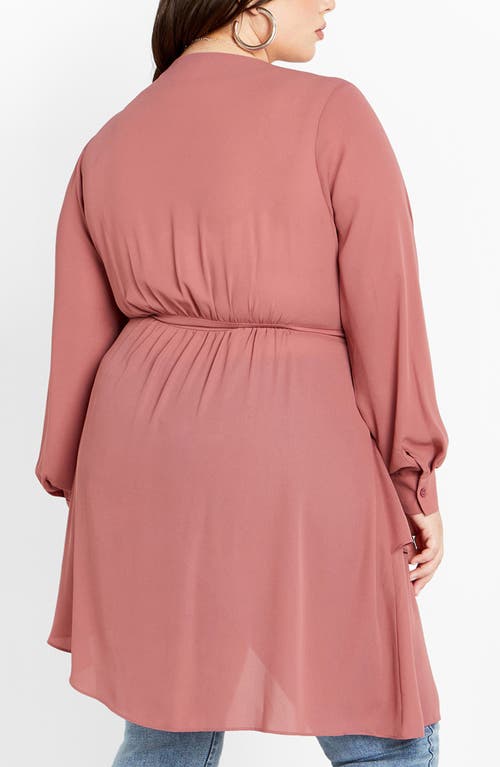 City Chic Lyric Faux Wrap Blouse In Multi