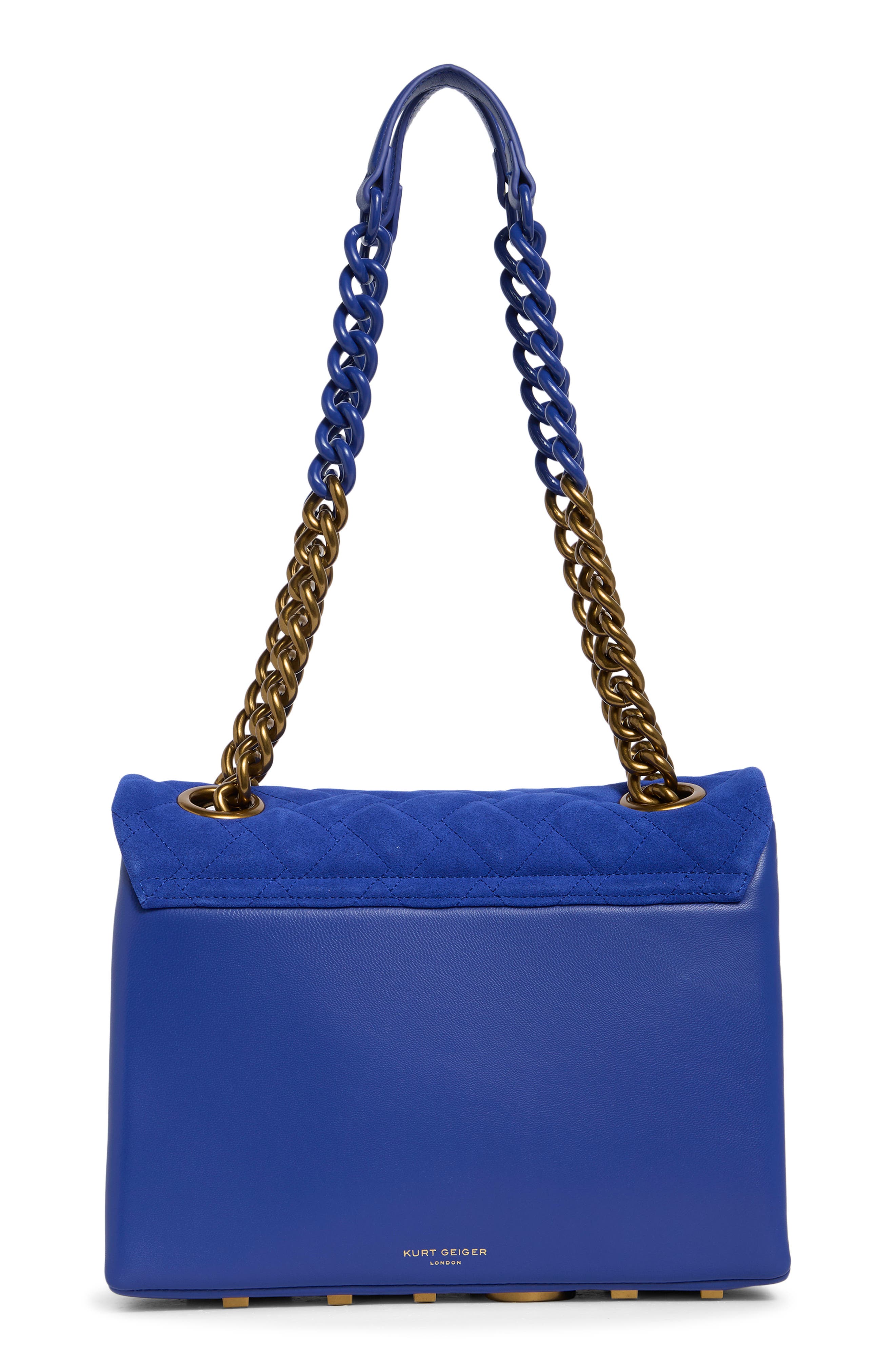 Kurt Geiger London Large Kensington Leather Shoulder Bag, Alternate, color, Blue