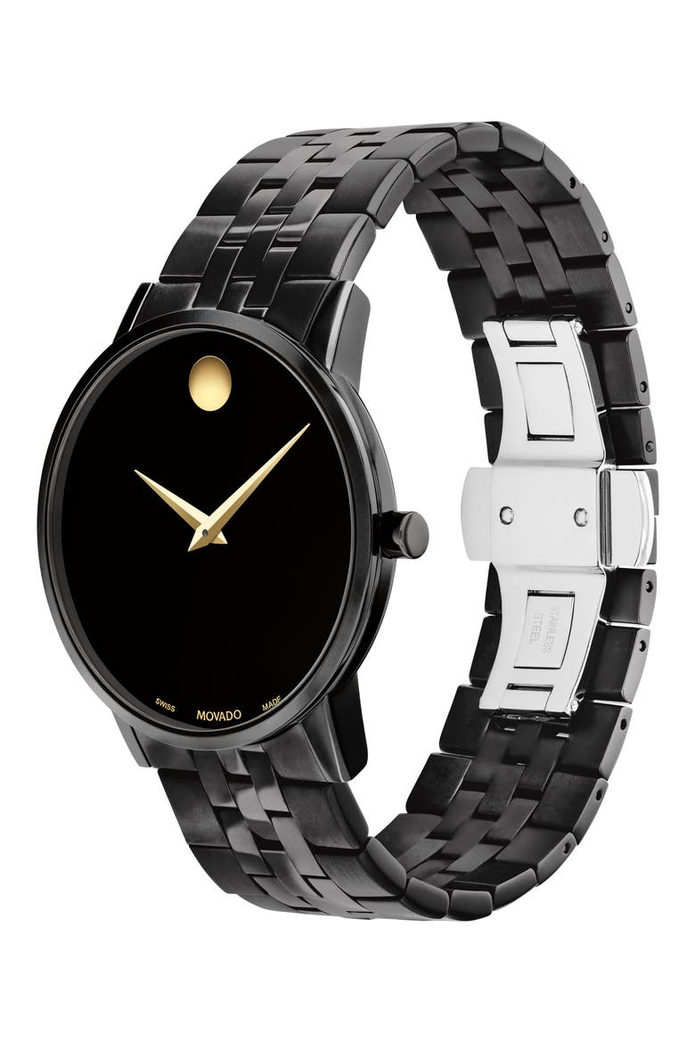 Museum Diamond Classic Bracelet Watch, 40mm, Alternate, color, BLACK