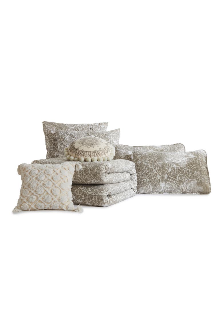 Ashanti 7-Piece Quilt Set, Main, color, BONE