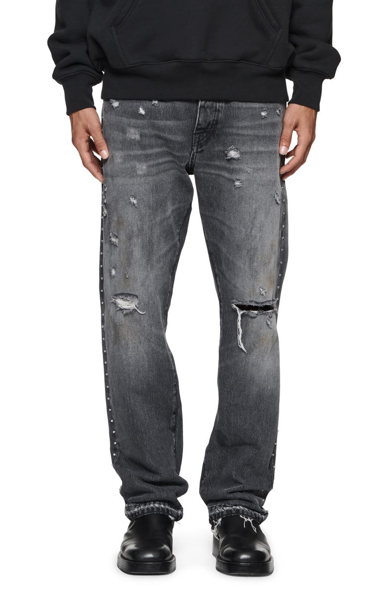 PURPLE BRAND Racer Distressed Straight Leg Jeans, Main, color,