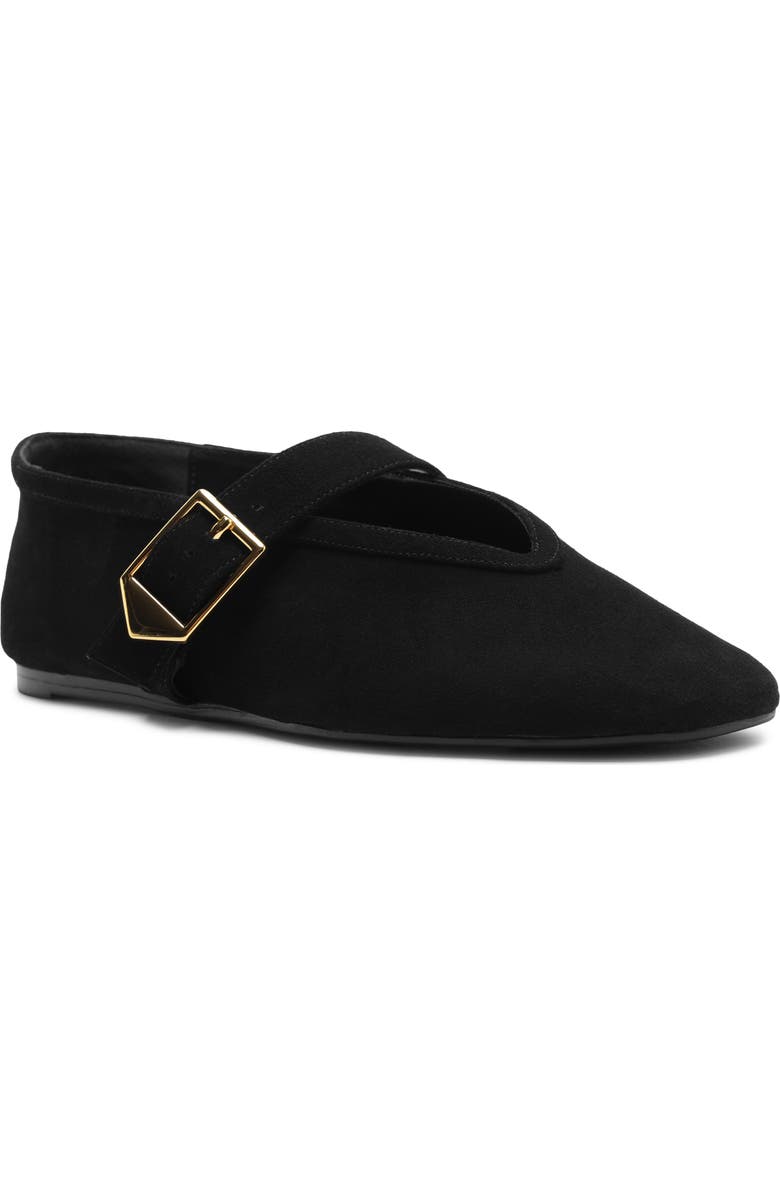 Schutz Vicki Buckle Mary Jane Flat, Main, color, Black