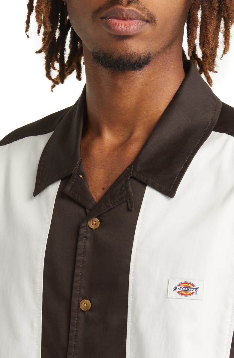 Dickies Westover Stripe Short Sleeve Button-Up Camp Shirt, Alternate, color,