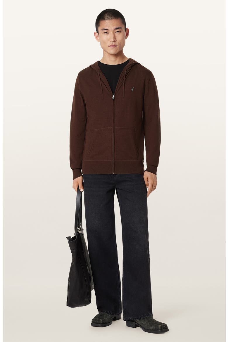 Mode Merino Wool Hoodie, Alternate, color, HOT CHOC BROWN