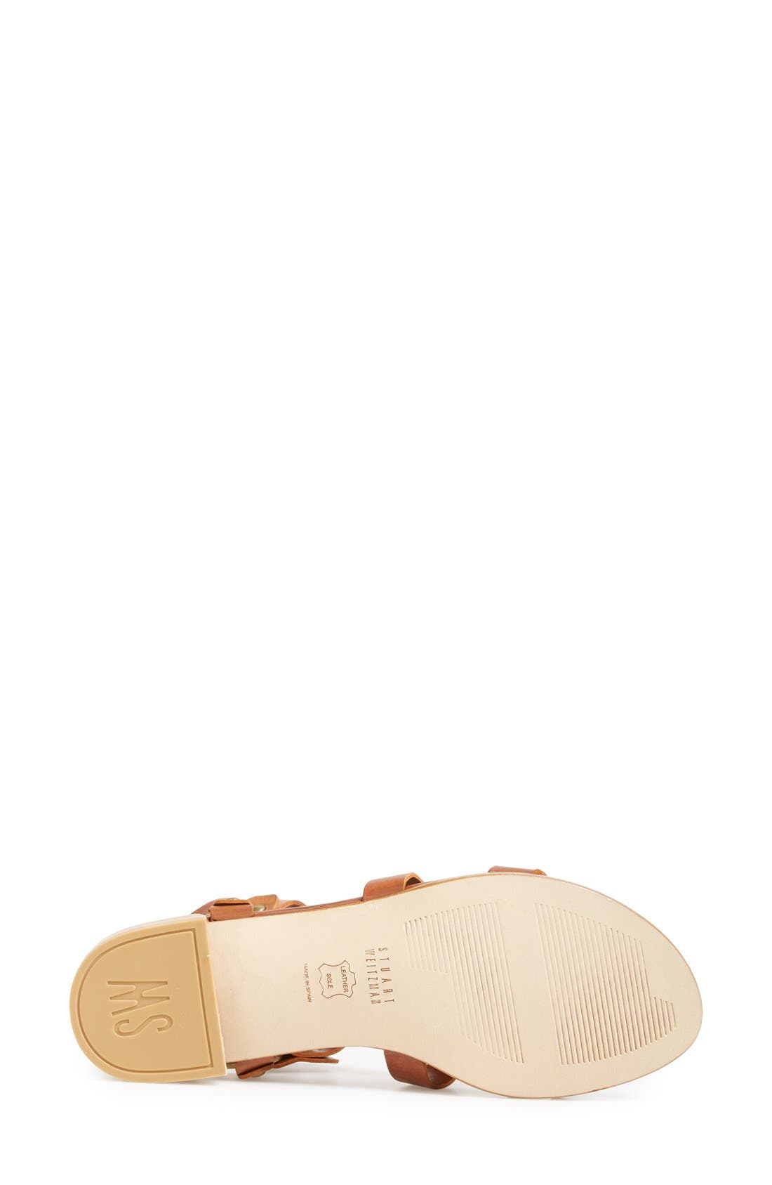'On the Run' Leather Sandal, Alternate, color, SADDLE OLD WEST CALF