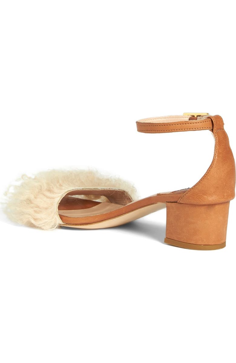 Brother Vellies Tufted Dhara Genuine Shearling Ankle Strap Sandal, Alternate, color,