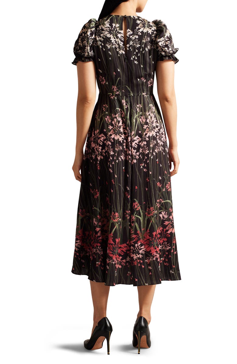 Ted Baker London Zahrria Floral Short Sleeve Midi Dress, Alternate, color, 