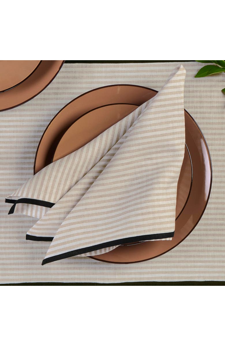 Solino Home Linen Dinner Napkins - Carmine, 20" x 20" Inch, Alternate, color, Natural