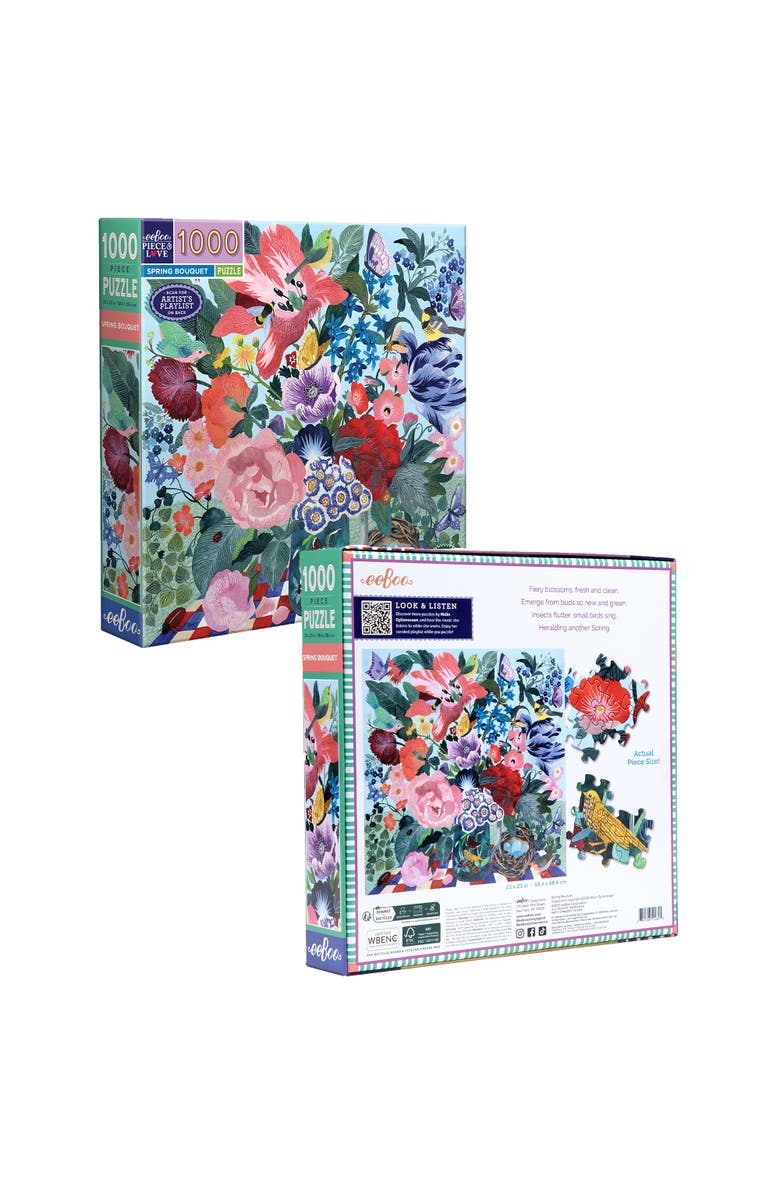 ZZDNU eeBoo Piece & Love Eeboo Piece & Love Spring Bouquet 1000Pc Square Puzzle 23"X23" Jigsaw, Alternate, color, 