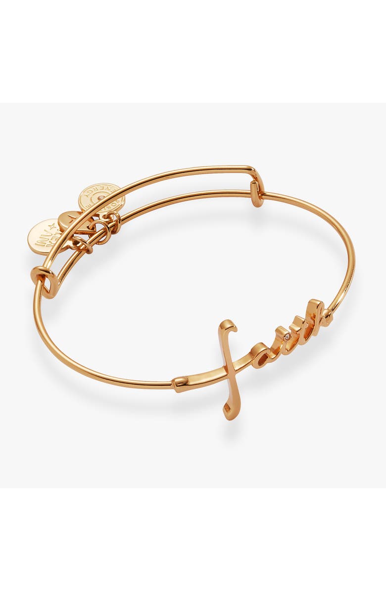 Alex and Ani Faith In-Line Bracelet, Alternate, color, Gold