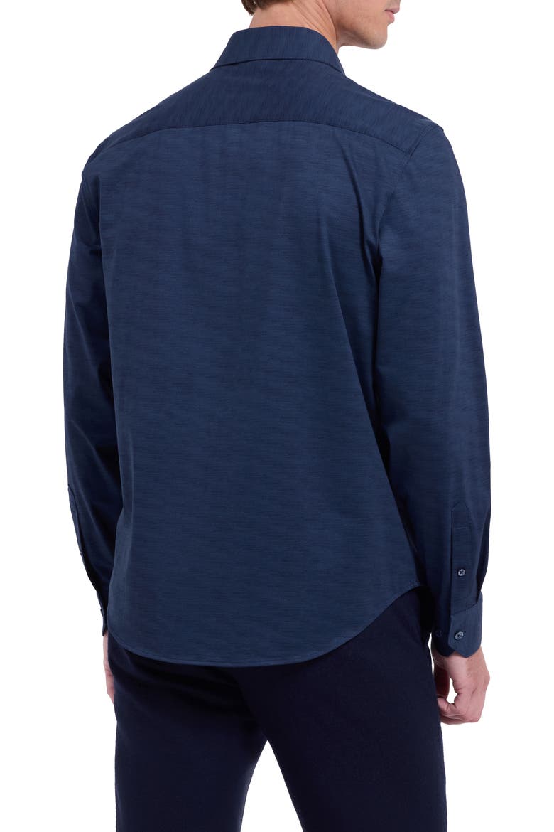 James OoohCotton® Herringbone Button-Up Shirt, Alternate, color, NAVY